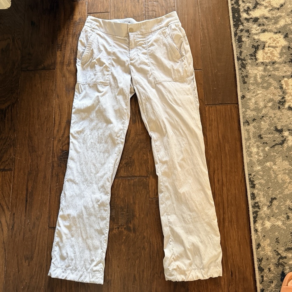 Athleta Trekkie North High Rise Jogger Pant 8 Gray Nylon Pockets Drawstring EUC